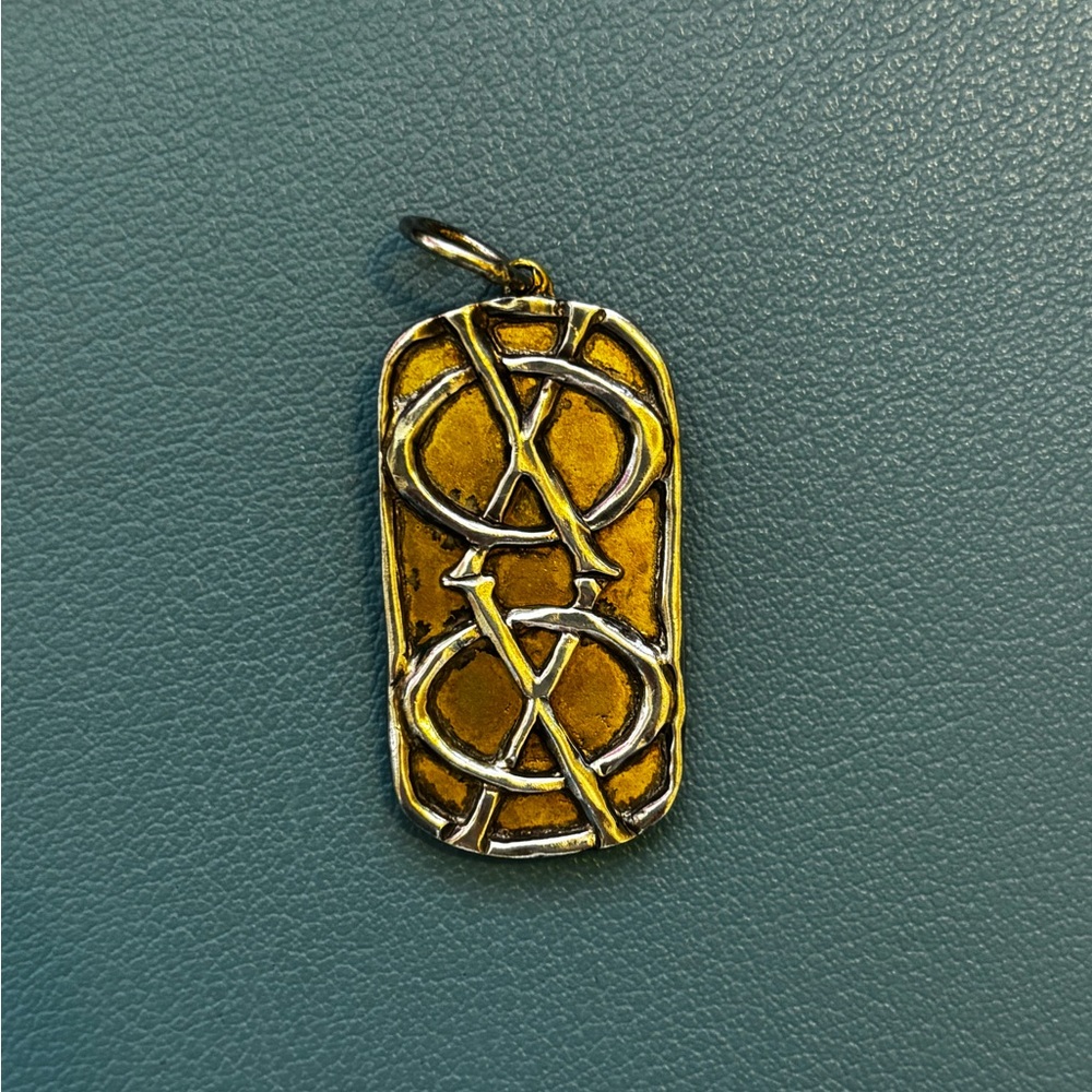 Waxing Poetic Rectangular Gold Charm - Picture 6 of 8